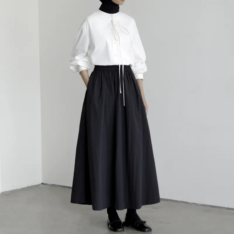 Sabamodest - Gather Skirt - Rok Nilon Pinggang Karet 2