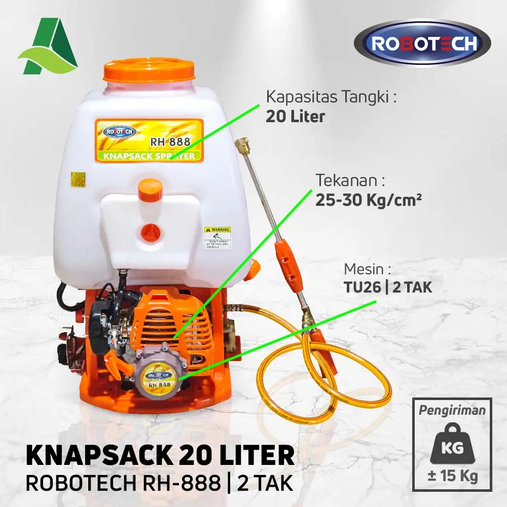 ROBOTECH RH888 KNAPSACK 20 LITER HIGH PRESSURE SPRAYER 2 TAK