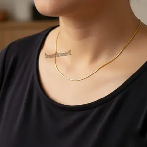Kalung Rantai Polos Pria/Wanita Belut Bulat Kode A2 Koleksen Titanium