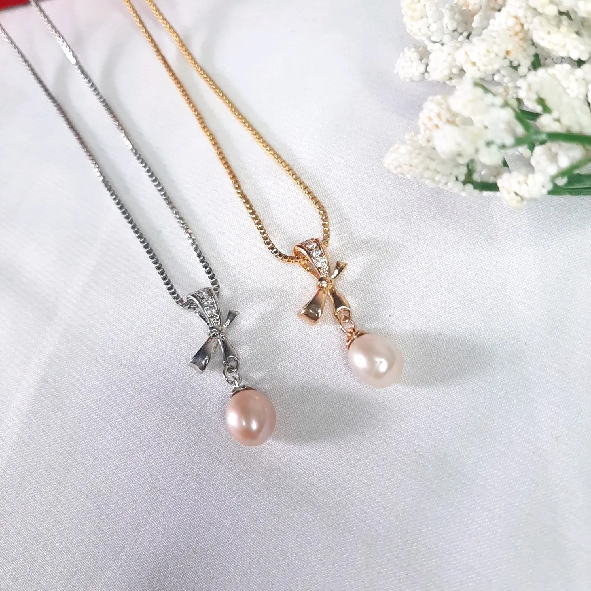 kalung mutiara air tawar asli cantik