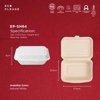 Gambar 50pcs Ecoplease 6x4" Bagasse Clamshell Lunch Box Home Compostable Ecofriendly Ramah Lingkungan Biodegradable Ampas Tebu - Putih dari Ecoplease Home Compostable Kota Tangerang Selatan 3 Tokopedia