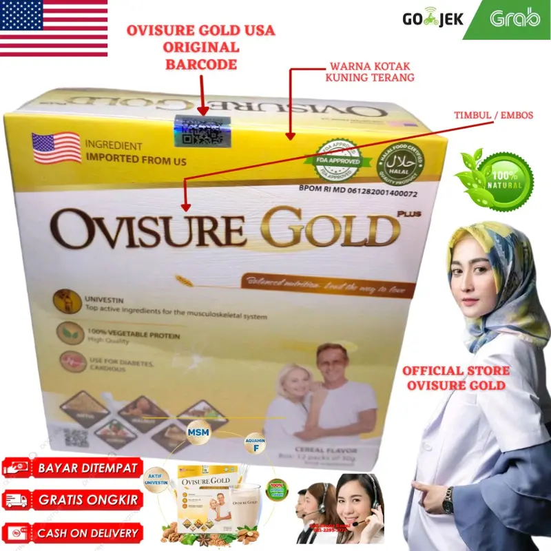 OVISURE GOLD MILK SUSU OBAT TULANG DAN SENDI YG SEHAT 100% DIMFOR USA 3