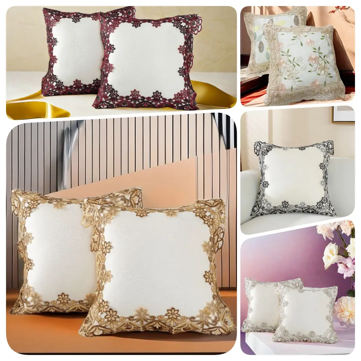 bantal peluk comel murah Sofa pillow Cushion Case Plain color Lace Diamond design home decor crystal velvet Cotton linen