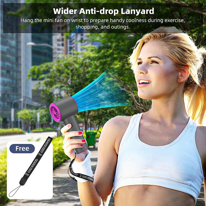 GOOJODOQ GFS001 High-speed Portable Handheld Fan 4000MAH Mini kipas Strong Wind 100 Gear Wind Speed kipas angin Digital Display Adjustable Turbo kipas tangan untuk olahraga luar ruangan dan pendinginan cepat 6