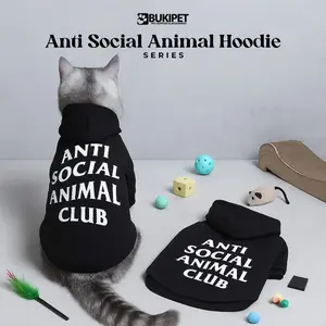 BUKIPET Baju Kucing Anjing Kelinci Monyet – Hoodie Anti Social Animal Club