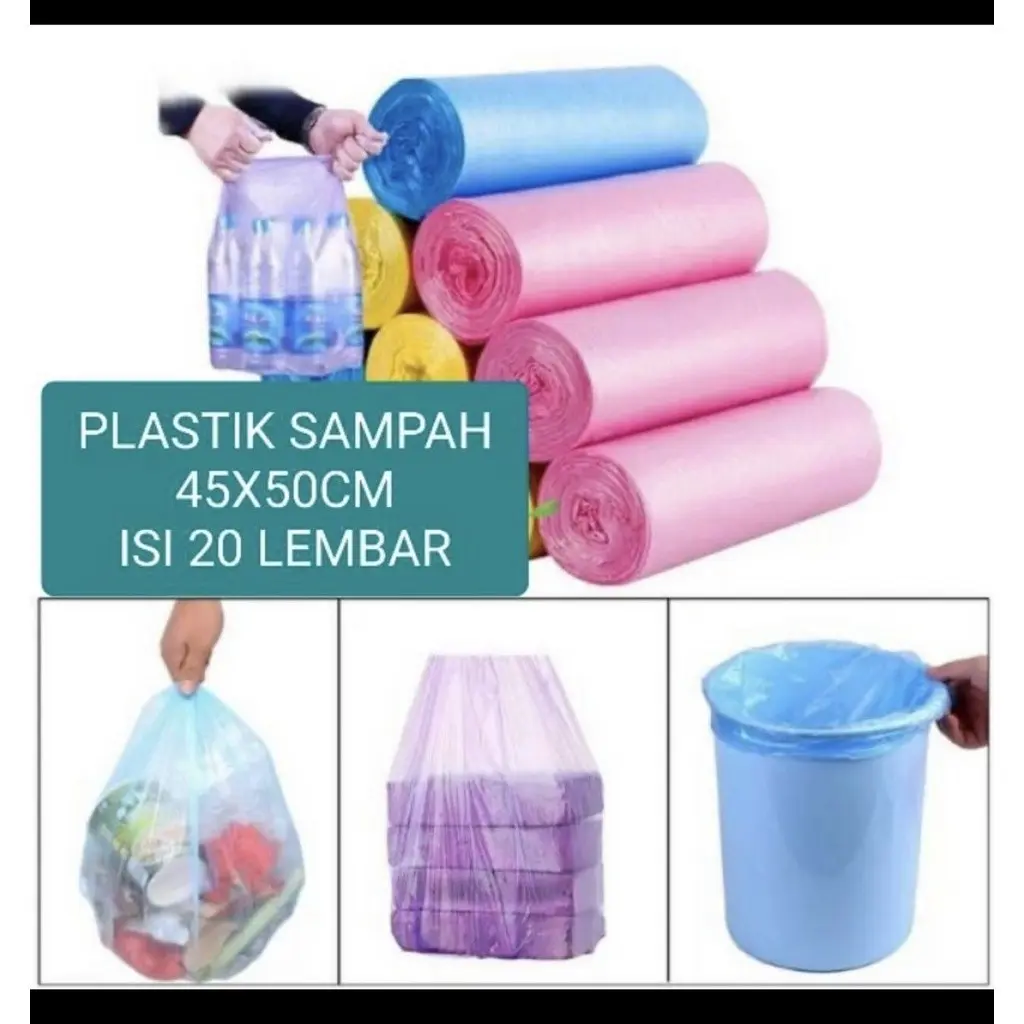 Kantong Plastik Sampah Gulung 45 X 50 CM Isi 20 Lembar