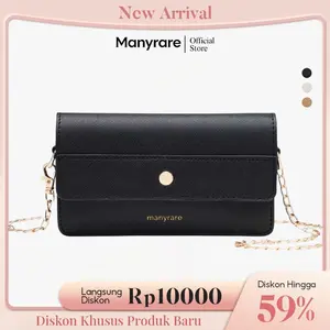 Manyrare CLARAS Tas Bahu Wanita Tali Panjang Tas Selempang Keras Tas Bahu Wanita Mini Kasual Kulit PU