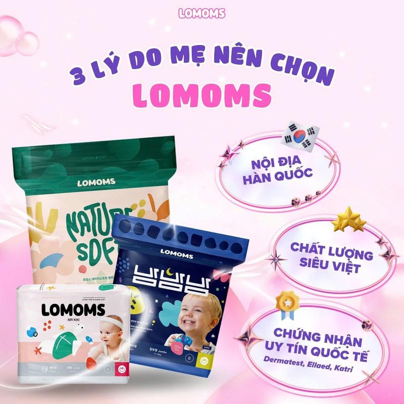 TOP [LOMOMS] Bỉm quần ban đêm, Tã quần cho bé đủ size BamBamBam siêu mỏng, thoáng khí, thấm hút nhanh