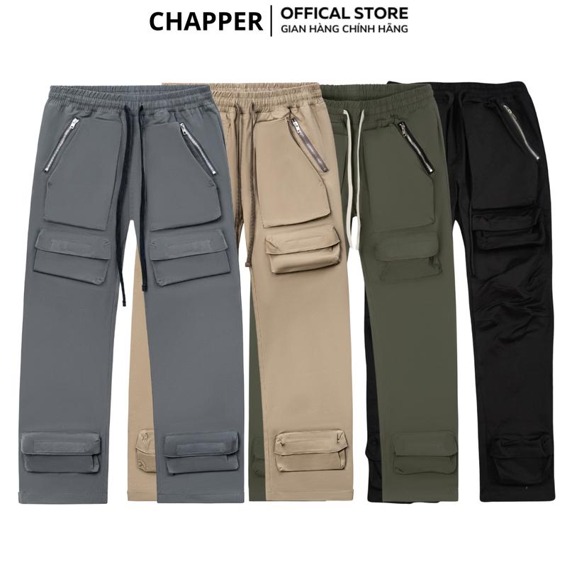Quần Cargo Pant CHAPPER túi gấu, ống xuông, khoá zip, chất Kaki nhung cao cấp - QCP005 Menswear Nam