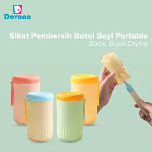 Dovana Sikat Botol Bayi Pembersih Portable 18D Set Pengering Silikon Multifungsi Bottle Brush Drying