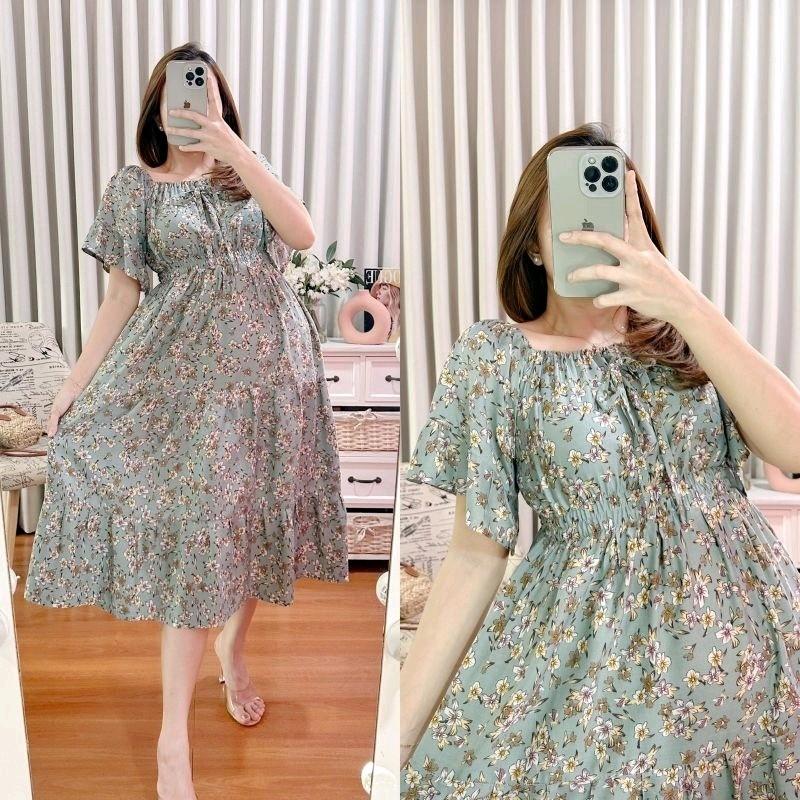 daster kimono lengan pendek | daster wanita dewasa yang modern Rayon Busui baju tidur coquette panjang Ibu Menyusui Dress Motif daster  adem Hamil Pink Perempuan daster  hits rayon 2