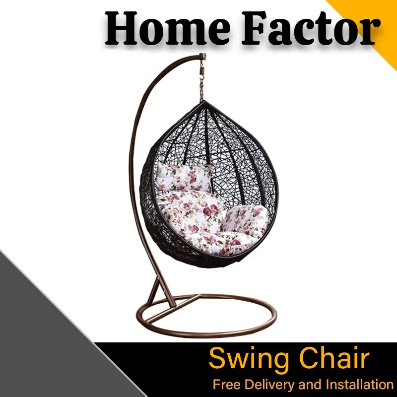 Home Factor Swing Chair with cushions S617 Black (Outdoor Seating / Swing Chair) (Free Delivery & Installation)