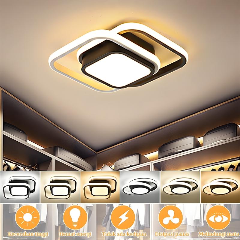 Product Introduction of 3 Warna Lampu Lorong Plafon LED Ceiling Light Lampu Hias Rumah Ruang Tamu Kamar Minimalis Tempat Lampu Plafon LED Ceiling lamp 36W Ruang Tamu Kamar Minimalis Tempat Lampu 67