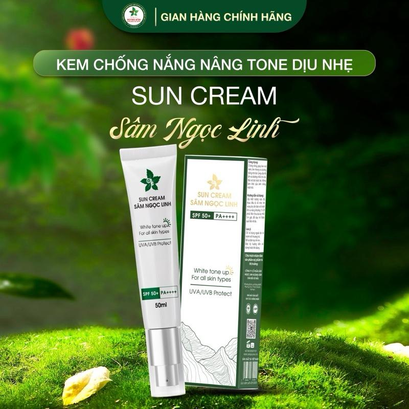 Kem Chống Nắng Nâng Tone Sâm Ngọc Linh SPF50+ PA++++ 50g – Hỗ Trợ Bảo Vệ Da, Nâng Tone, Cấp Ẩm, Giúp Da Mịn Màng | Dân Bùi Xứ Nẫu Kem Chống Nắng Nâng Tone Sâm Ngọc Linh SPF50+ PA++++ 50g – Hỗ Trợ Bảo Vệ Da, Nâng Tone, Cấp Ẩm, Giúp Da Mịn Màng | Dân Bùi Xứ Nẫu