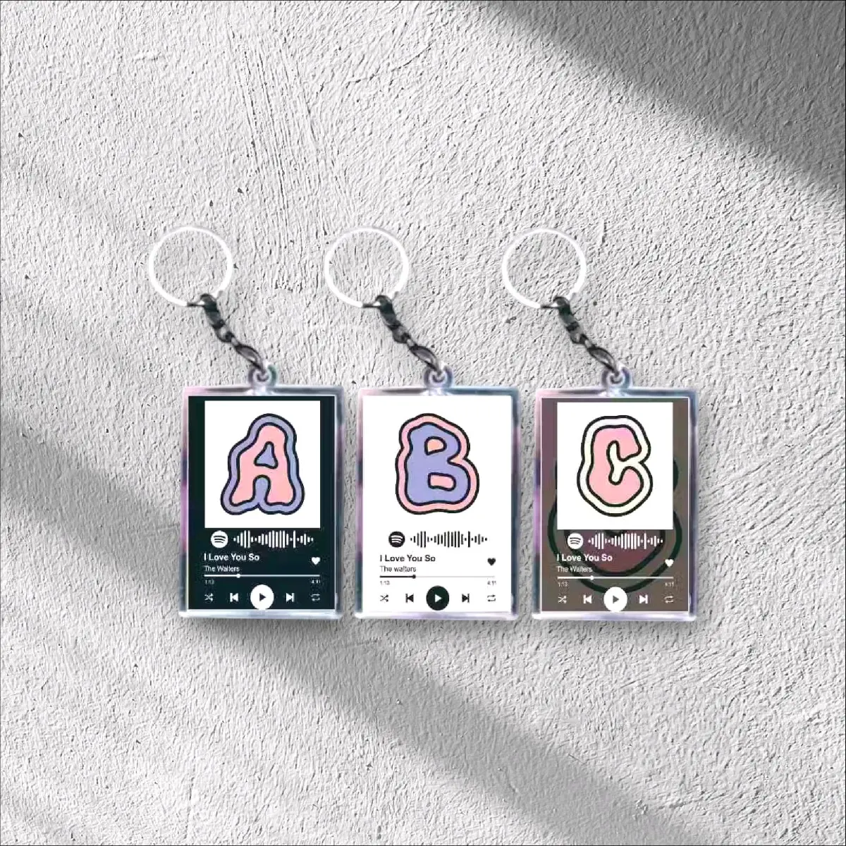 GANCI gantungan kunci spotify inisial huruf A-Z keychain gantungan