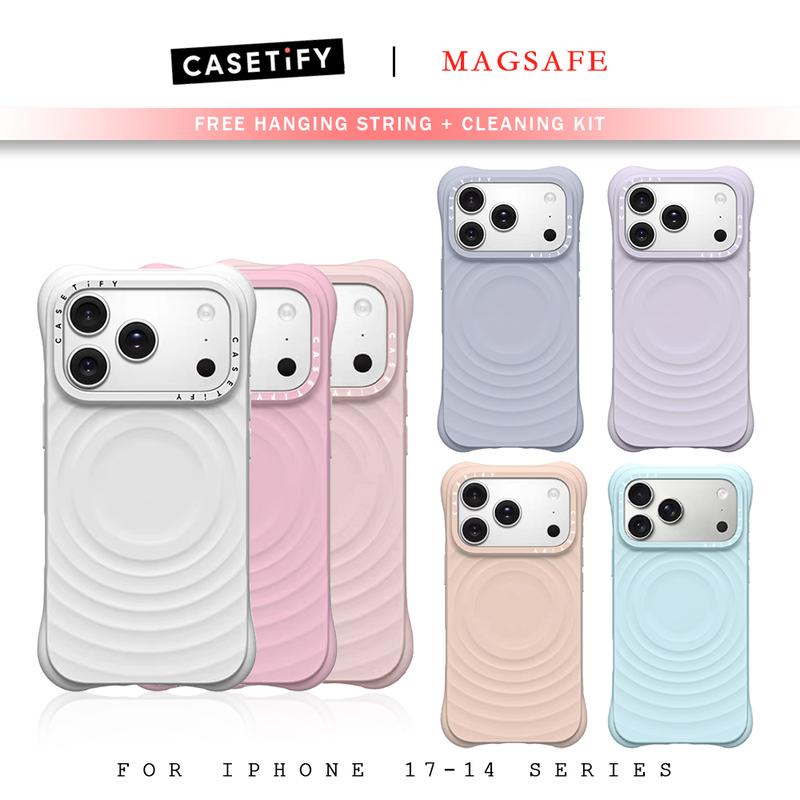 Ốp lưng CASETiFY Ripple Case với MagSafe dành cho iPhone 18 Pro Max/17 Pro Max /17 Air /16 Pro Max /16 Plus/15 Pro Max/15 Plus/14 Pro Max /14 Plus, chất liệu silicon lỏng cao cấp, chống sốc và bảo vệ khi sạc không dây.