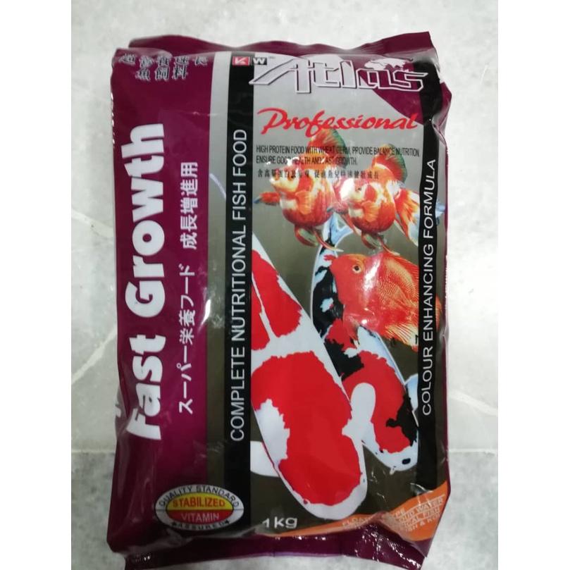 Atlas Fast Growth Floating Koi Feed Food M 1kg Fish Aquarium Pond Makanan Ikan Koi Kolam Akuarium