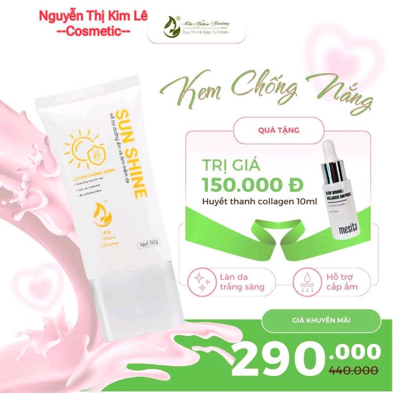 Kem Chống Nắng Nâng Tone - Dưỡng Da Mộc Thiên Hương 50g - SPF 50, Kiểm Soát Lỗ Chân Lông, Cải Thiện Da Mặt - Tặng Kèm Serum Huyết Thanh Collagen 10ml -  Skincare - sun chong nang