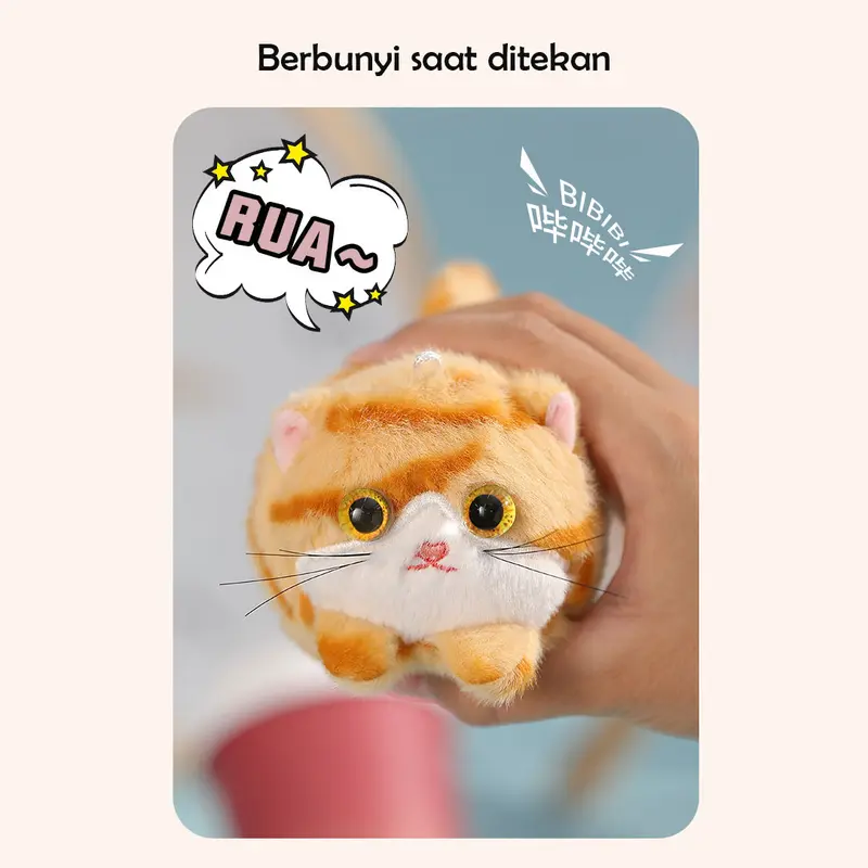 Gantungan Kunci Charm Kucing Lucu Ekor Putar 2