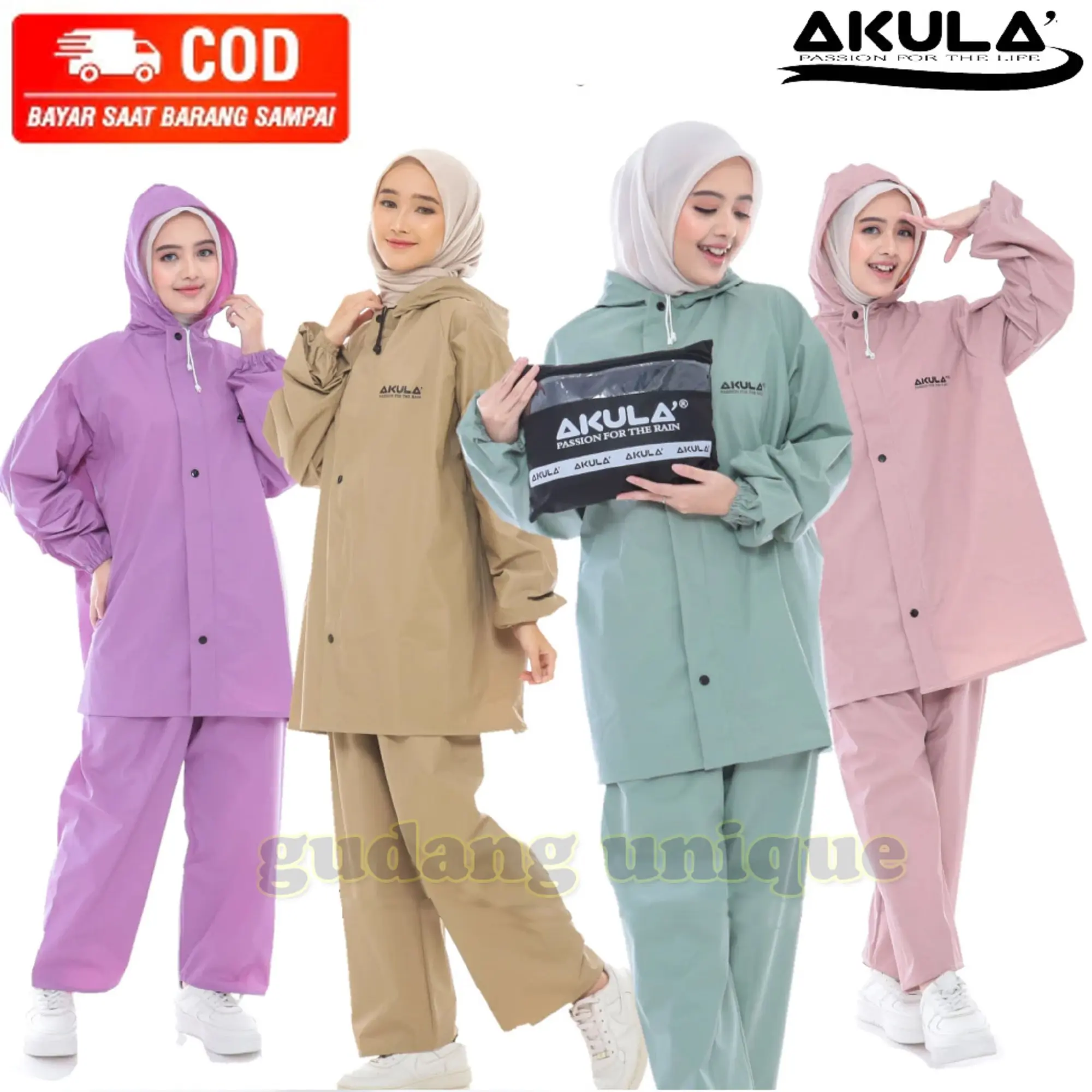 JAS HUJAN Pria Wanita Dewasa / RAINCOAT ANTI REMBES By AKULA tebal kuat elastis Mantol Setelan