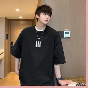 Japan Korean Style Harajuku KAOS TRI LANE Jepang Oversize Korean T shirt Jumbo Oblong Loose Pria Wanita