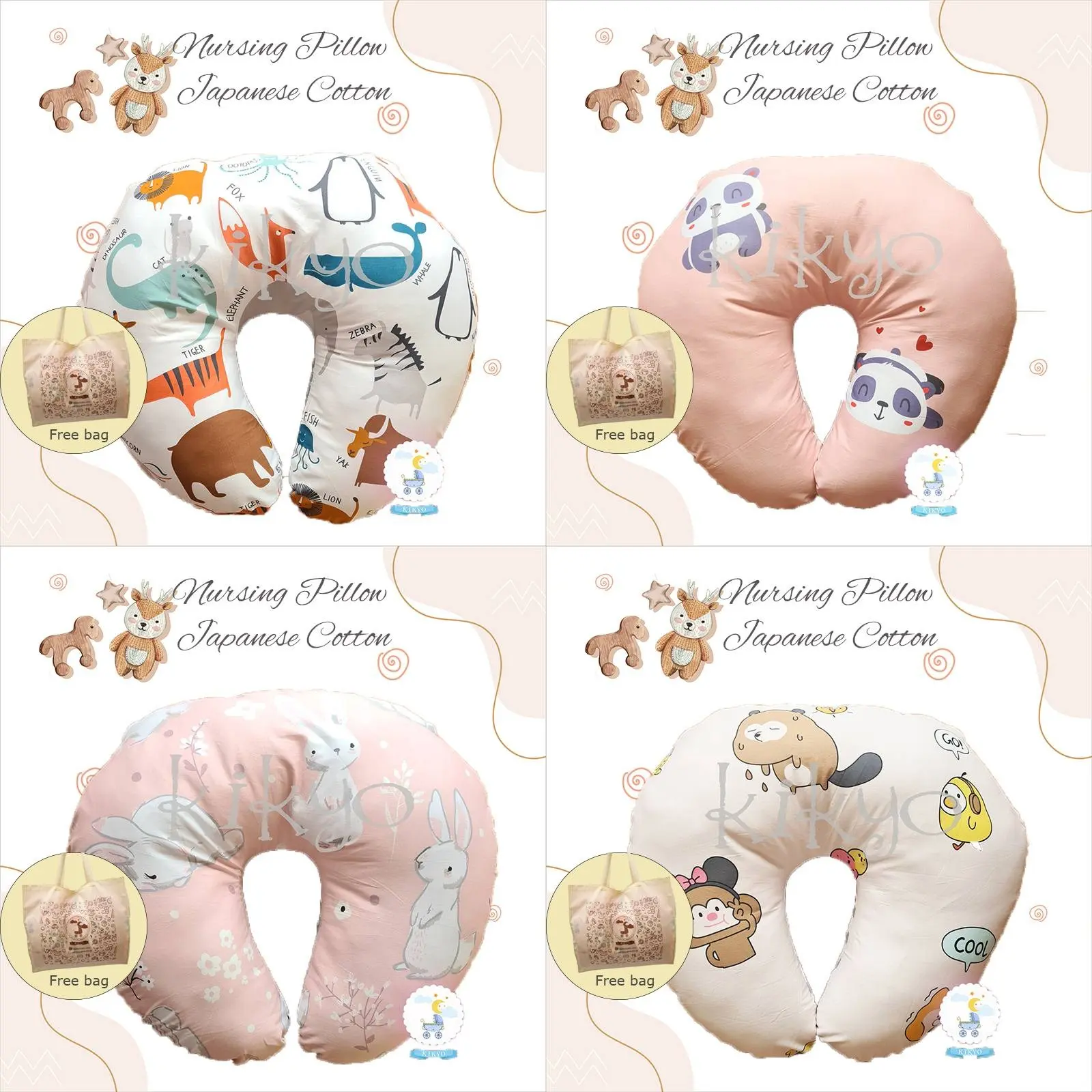 Bansui Bantal Menyusui Katun Jepang Nursing Pillow Free Bantal Peang
