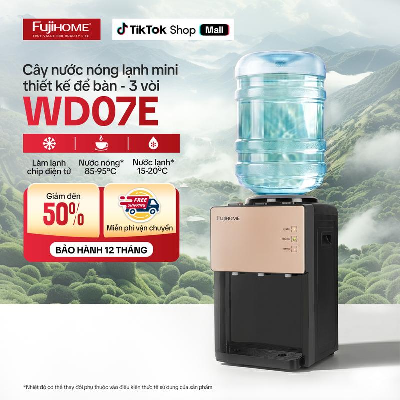 Cây nước nóng lạnh mini để bàn FUJIHOME WD07E làm mát bằng công nghệ chíp (từ 15-20 độ)