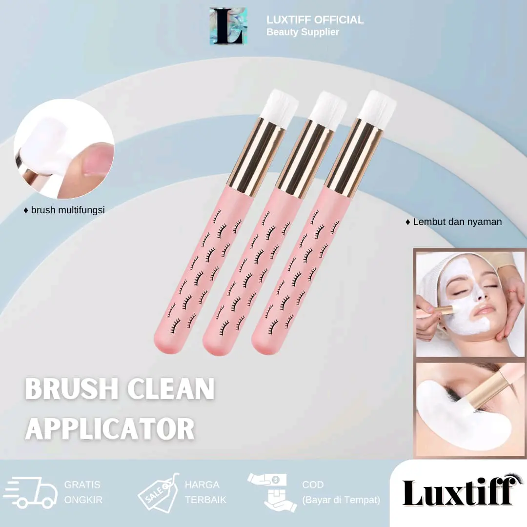 Clean brush and Crystal clean | Aplikator Sikat Pembersih Bulu Mata Ekstensi Bulu Mata | Eyelash Cleaning Brush lash Extension Applicator Kuas