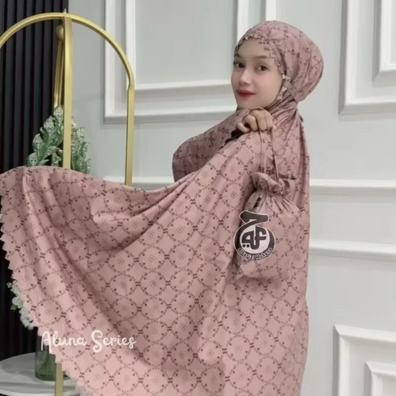 Alfarizi | Mukena Dewasa Travel Motif Terbaru Lasercut Alluna Katun Premium 1