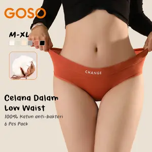 GOSO 6 Pcs Celana Dalam Wanita 100% Katun cd Seamless Super Soft Pendek