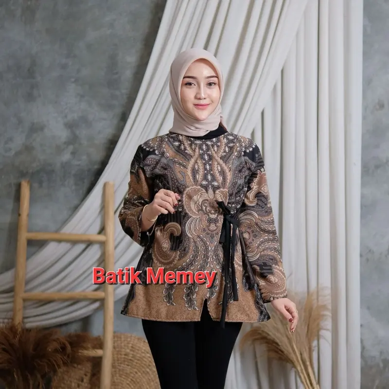 Atasan Batik Wanita Atasan Batik Motif Best Seller M L XL XXL Bahan Polimikro 1
