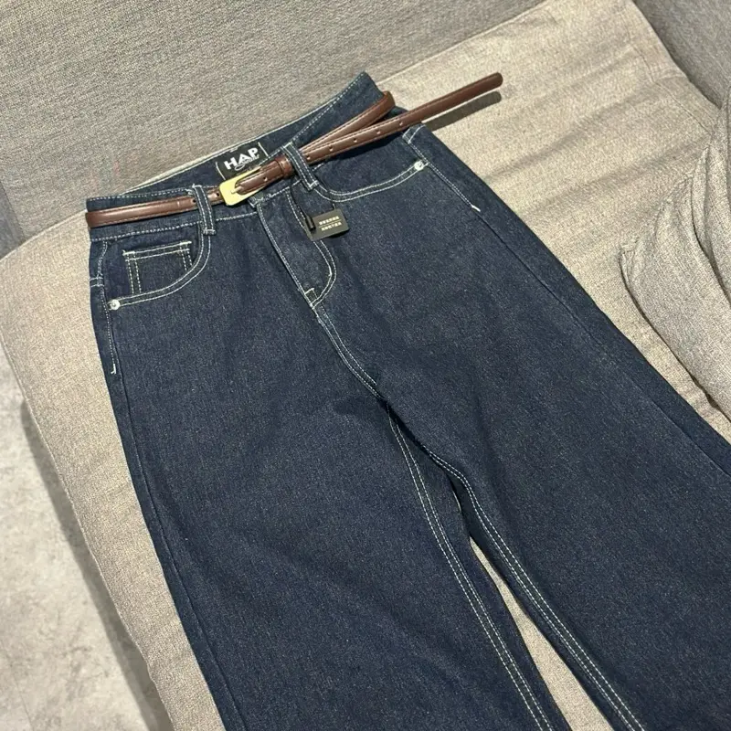 HAP (S-2XL) Quần Jeans suông  màu xanh than chât jeans mềm  P3515 có 2 chiều dài 95cm và 103cm | BigBuy360 - bigbuy360.vn