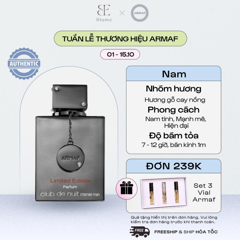 Nước Hoa  Nam Club De Nuit Intense Man Limited mùi Nam tính Perfume