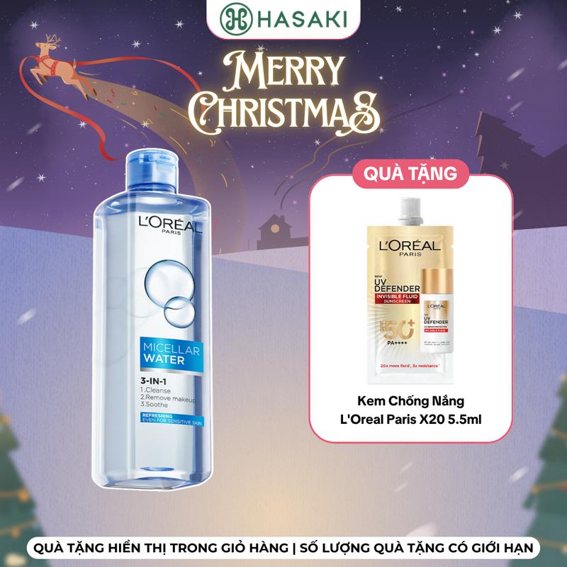 DIỄN RA TỪ 24-31.12 Nước Tẩy Trang L'Oreal Tươi Mát Cho Da Dầu Hỗn Hợp 400ml | HASAKI BEAUTY
