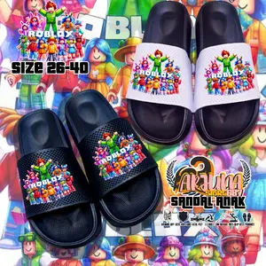 Sandal Slop Anak Roblox Squid Game Bahan Karet Full Phylon Ringan Anti Slip Size 26-40