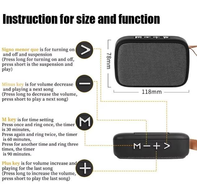 Wireless Speaker Bluetooth Subwoofer for jbl Portable Outdoor Sports Audio Stereo ABS Support with TF Card Insertio 4
