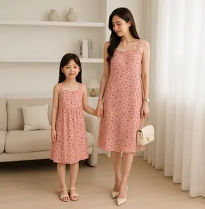 Bless | Dress leilia Bahan Viskin Tanpa Lengan Dress Midi Wanita Motif Casul Elegant