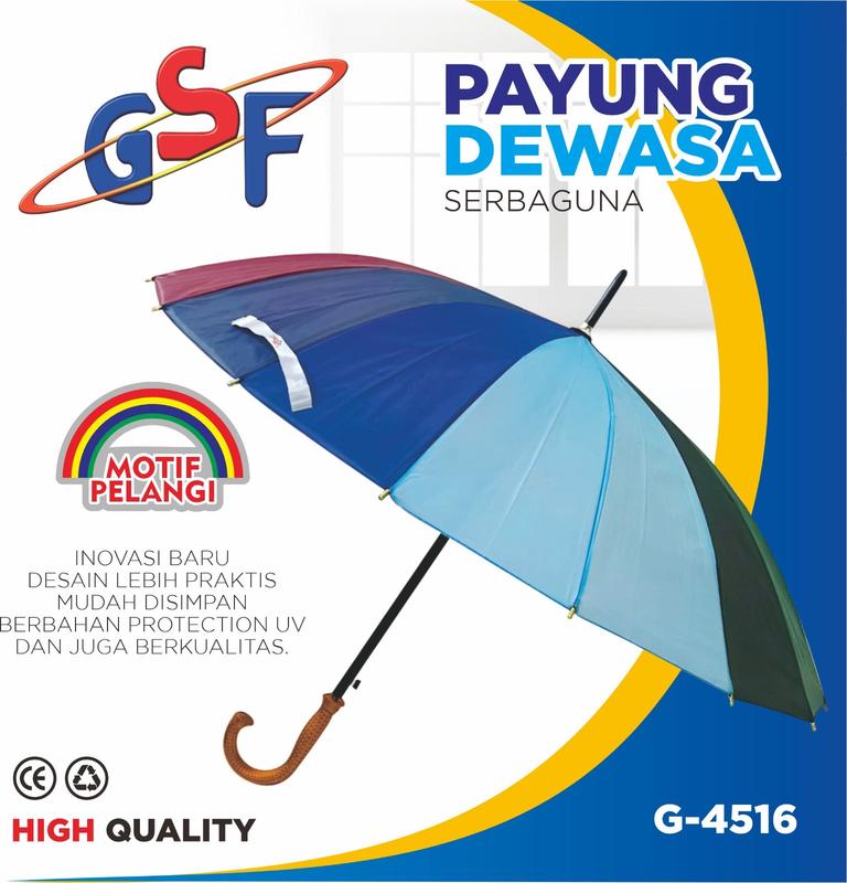Payung Pelangi Jumbo Dewasa 95cm Golf Umbrella Outdoor GSF 4516 2
