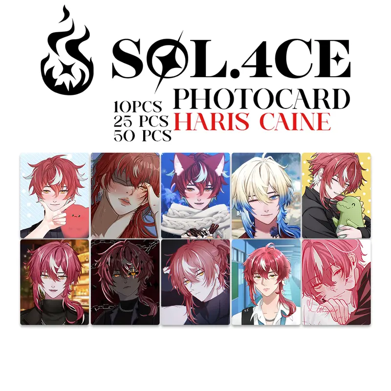 Photocard TERBARU 2025 Pracetak Glossy kualitas HD SOL.4CE HARIS CAINE,GIN GEHEENNA,IZUMI SOUTA,MISUKI AIRON V TUBER 1