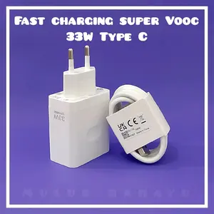 Charger Casan Opo Original 33W Super Vooc Opo Reno 3 4f 5 6 A77s A52 A53 A54 A57 A74 A76 A92 A93 A94 A95 A96 A5 A9 2020 , Kabel Data Adaptor Fast Charging Cepat Penuh