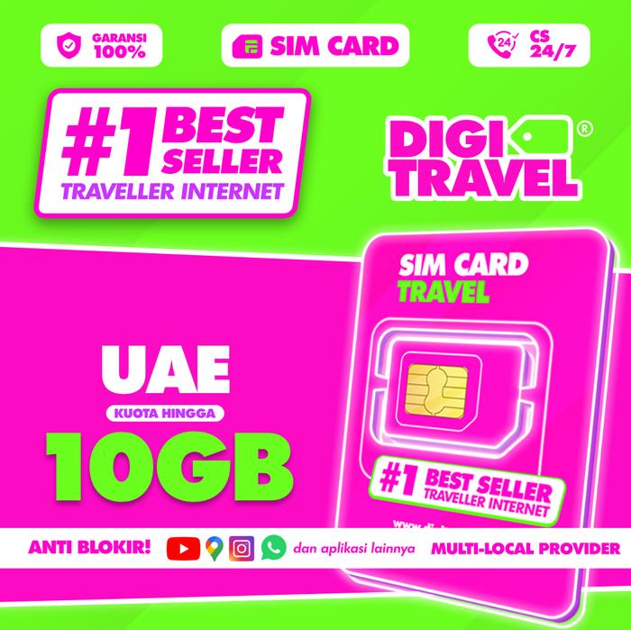 Gambar SIM Card Dubai Kuota Besar | Simcard Dubai UAE Kuota | SIM Card Simcard Roaming | DIGITRAVEL SIM Card Dubai UAE Kuota Besar - 3GB / 30 Hari dari DIGITRAVEL Kota Administrasi Jakarta Timur Tokopedia