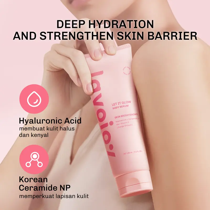 【MUST HAVE】 lavojoy Let It Glow Body Serum Skin Brightening Upgraded Version | Body Lotion untuk Mencerahkan dan Melembabkan kulit dengan Niacinamide + Ceramide + Vitamin E 4