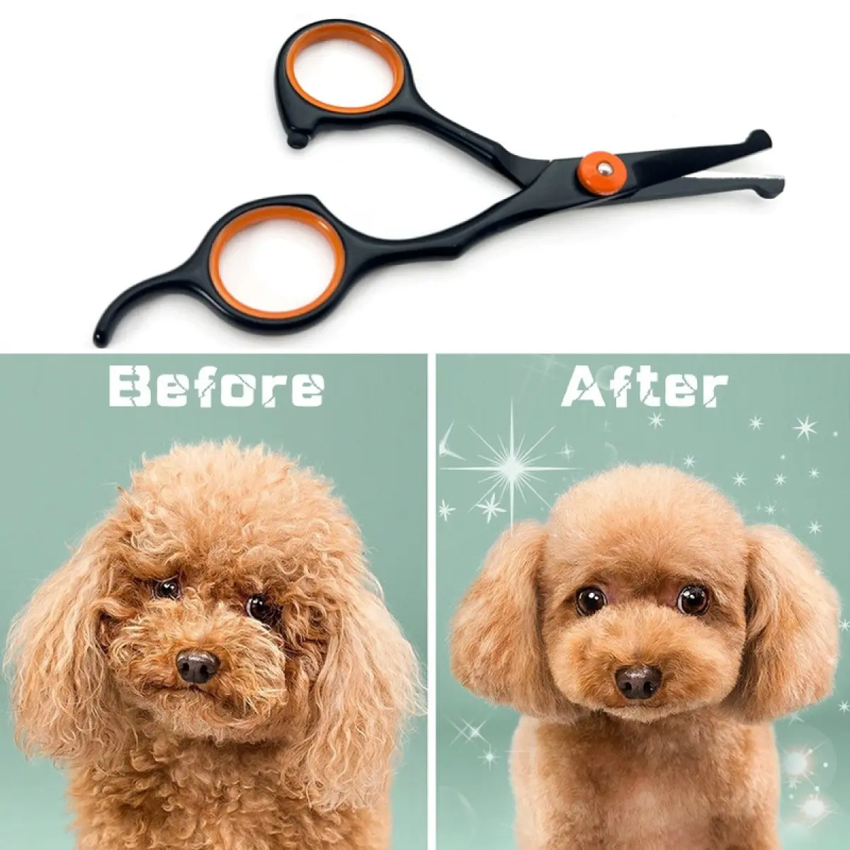 Stainless steel professional pet hair scissors, safety round head cat grooming scissors, dog hair cutting tools
