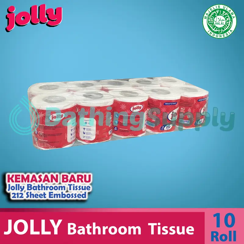 Tissue Jolly Bathroom Tisu Toilet 200 Sheet - 1 Pack isi 10 Roll 1