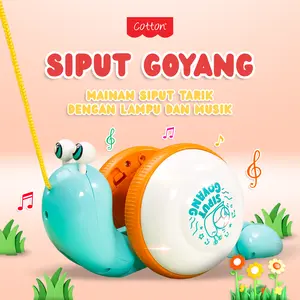 Mainan Anak Tarik Siput Goyang Pull A Long Snail Toy Musikal Lampu Bergerak SNI Cotton
