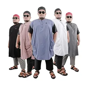 KABIRO Rompi Sholat Pria Muslim Big Size Jumbo Classic ROSAL Bahan Katun Supernova Resleting Dada 2 Kantong Samping Ukuran 4XL 5XL 6XL