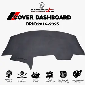 Cover Dashboard honda brio bahan kulit sintetis premium dengan logo grafir