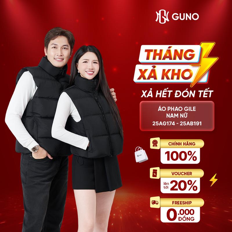 GUNO-Áo phao GILE Nam Nữ Guno siêu nhẹ cao cổ 2 màu SP5 | 25AG174 25AB191