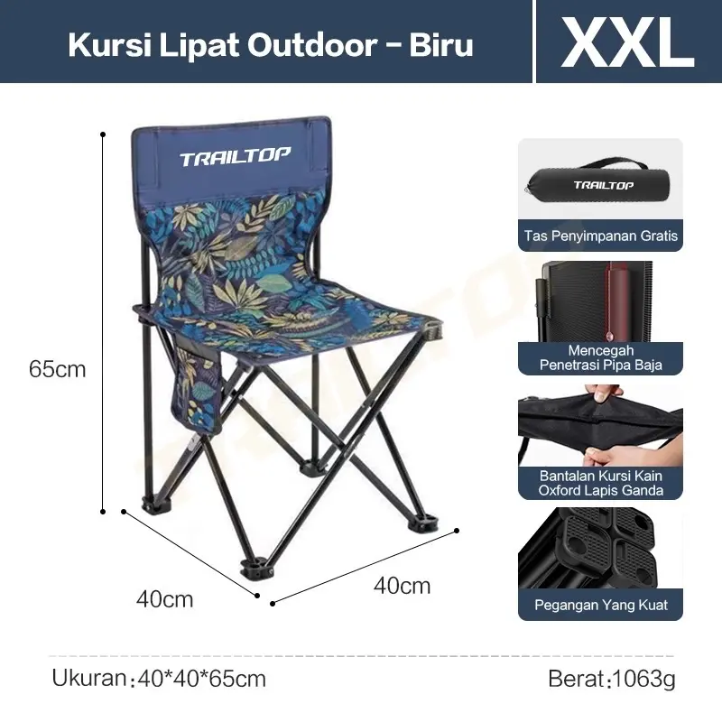 ( Makassar)kursi lipat portabel outdoor Camping Kursi Portable speeds dan trailtop 1