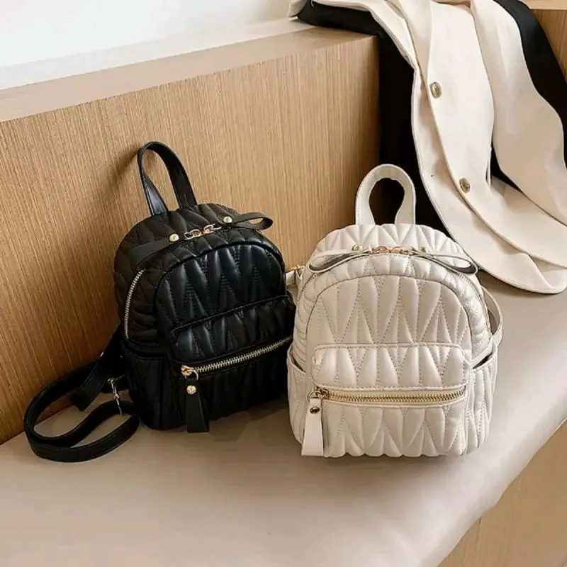 Tas Ransel Mini Marina Kulit Sintetis  - Terdapat Resleting dan Saku Depan - Backpack ransel  kuliah
